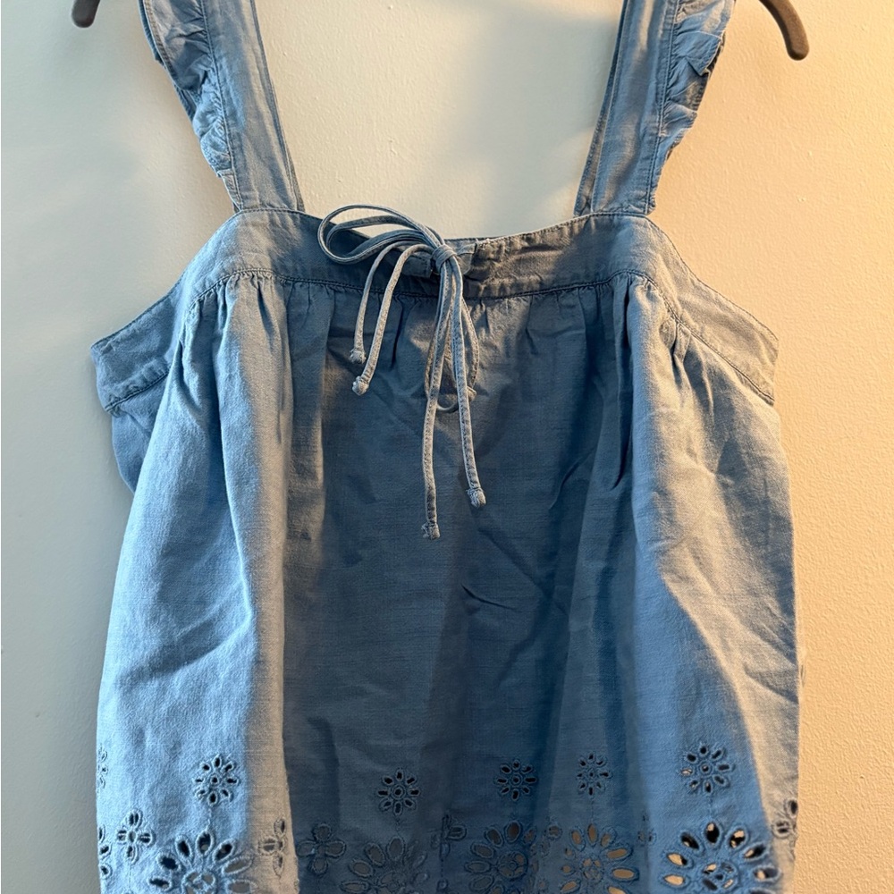 Levi's Light Blue Tank Top with Floral Details